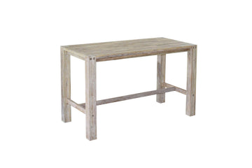 Sturdy Bar Table (White) – Acacia Wood, Rustic Design