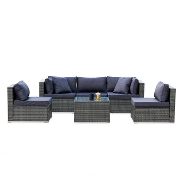London Rattan 5-Seater Modular Outdoor Lounge with Coffee Table