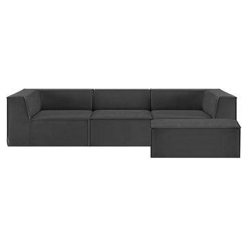 Sarantino Novi 3-Seater Modular Sofa Black
