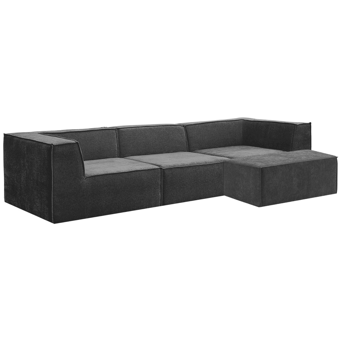 Sarantino Novi 3-Seater Modular Sofa Black