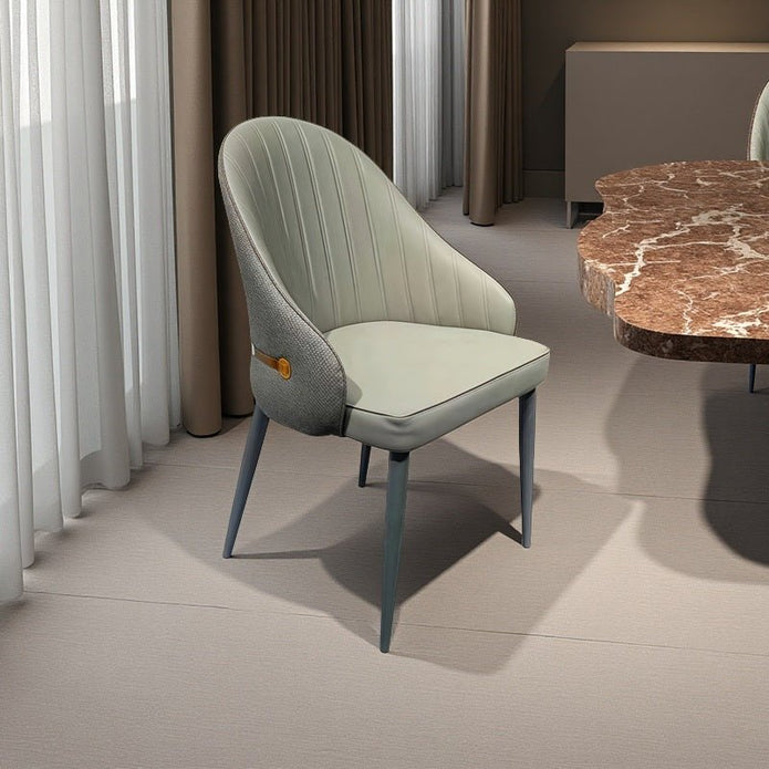 VELLUTO 2x Grey PU Leather Dining Chairs