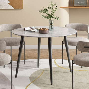 Round MDF Marbling Dining Table 110CM