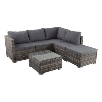 Ottoman-Style Outdoor Lounge Set in Grey – Modular Furniture