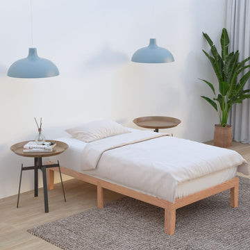 Warm Wooden King Single Bed Base Frame – Natural