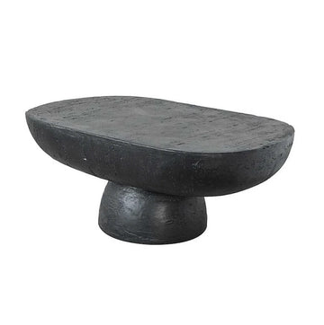 Korra Sculptural Black Stone Coffee Table – Handcrafted Design