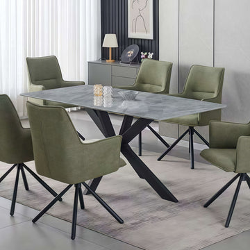 Kingsley Grey Sintered Stone Dining Table