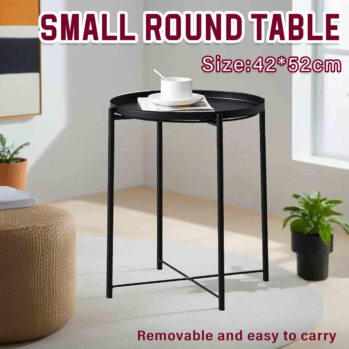Small Coffee Table Simple Tray Mini Round Table Compact Side Table Liv