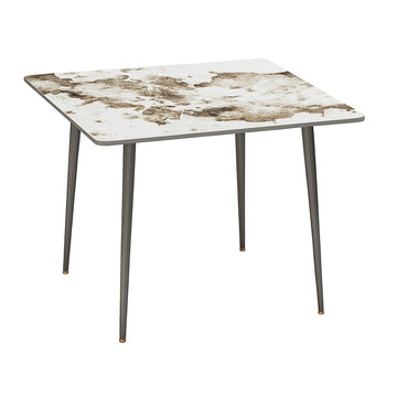 Glossy White Sintered Stone Dining Table 80cm