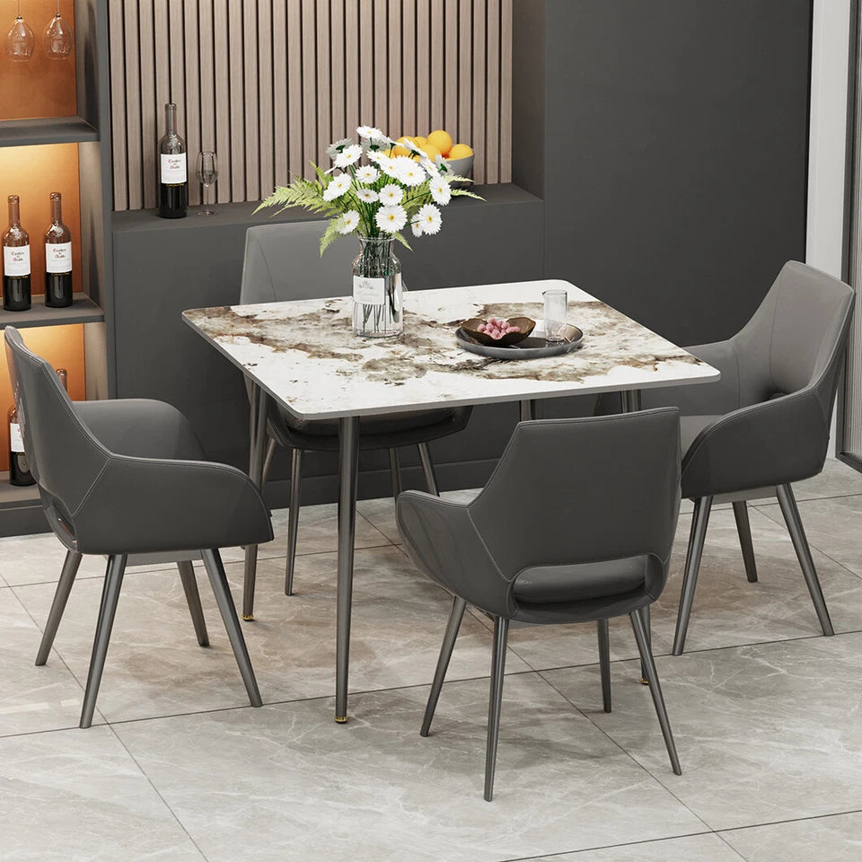 Glossy White Sintered Stone Dining Table 80cm