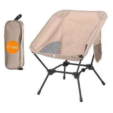 Beige Portable Folding Beach Chair – Lightweight & Compact