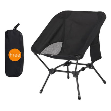 Black Portable Folding Beach Chair – Lightweight & Compact