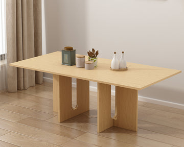 Oak Melamine 6 Seater Dining Table