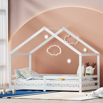 Artiss AMOS Kids House Bed Frame Single White