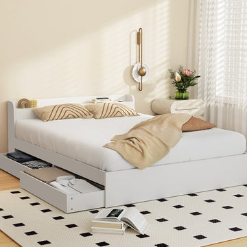 Artiss AURA Double Bed Frame with Storage & USB