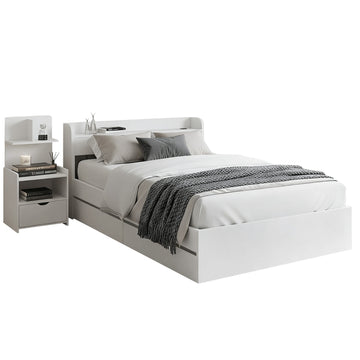 Artiss Single Bed Frame & Bedside Table Set