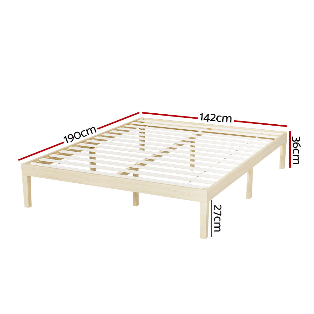 Artiss Bruno Double Pinewood Bed Frame