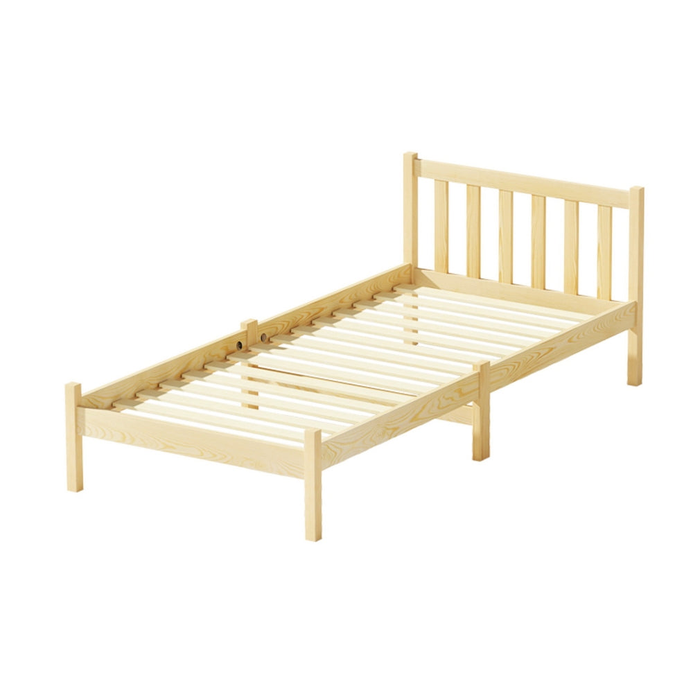 Artiss SOFIE Single Bed Frame – Solid Oak Wood