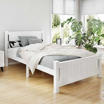 Artiss RIO King Single Bed Frame – White Pine Wood