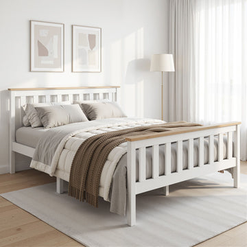 Artiss Pony Double Bed Frame – White