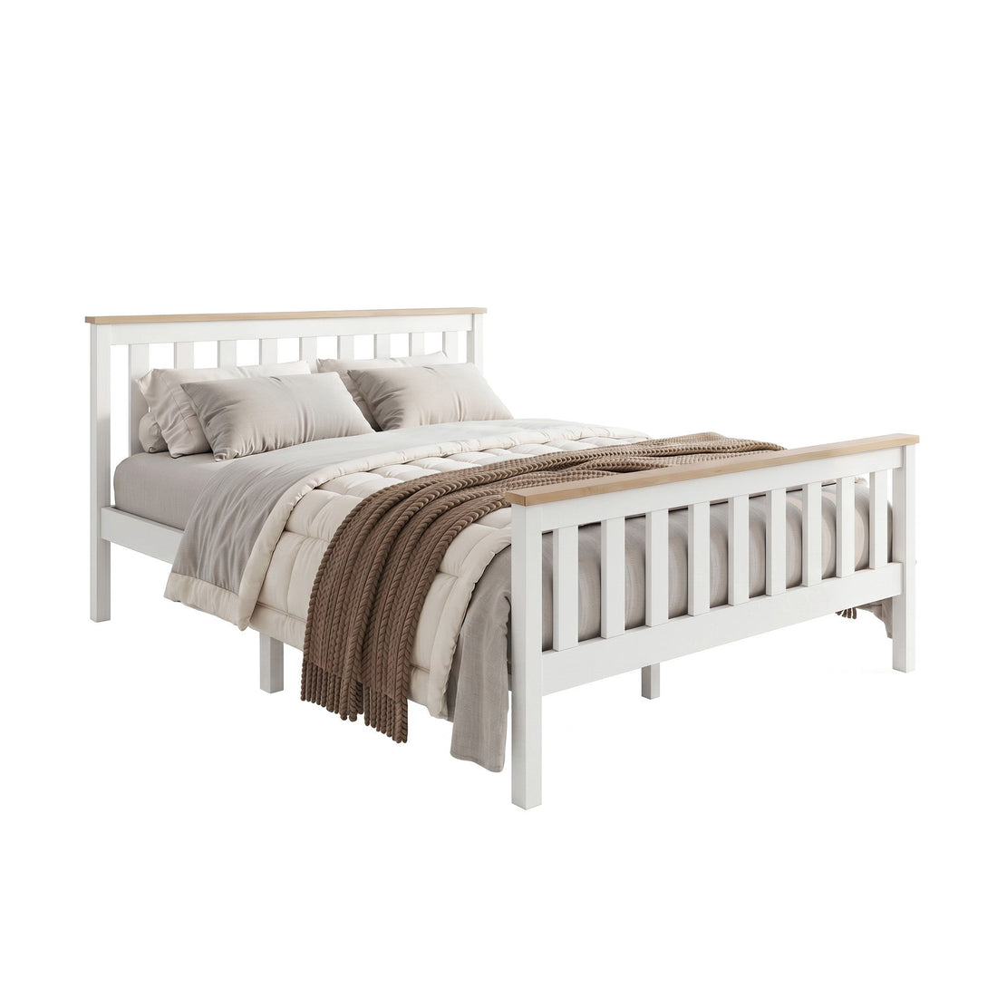 Artiss Pony Double Bed Frame – White