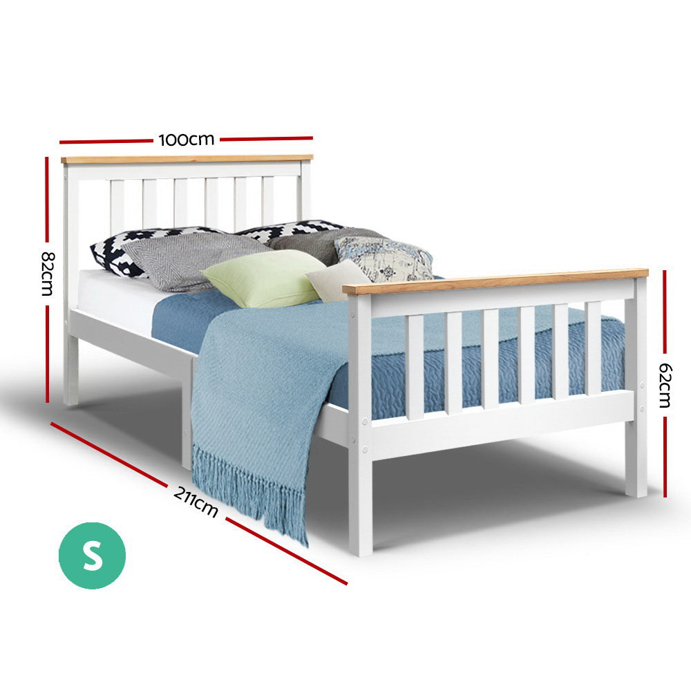 Artiss Pony Single Bed Frame White