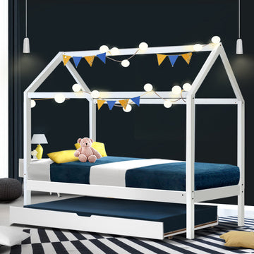 Artiss HOLY Kids House Daybed Frame White