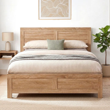 Artiss Single Bed Frame – Walnut Wood Base