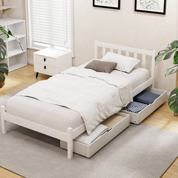 Artiss Sofie Single Bed Frame with Storage Drawers