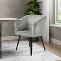 Warm light grey fabric dining chair set of 2 Australia