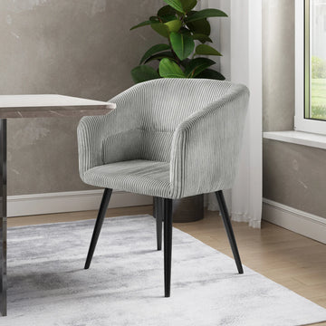 Warm light grey fabric dining chair set of 2 Australia