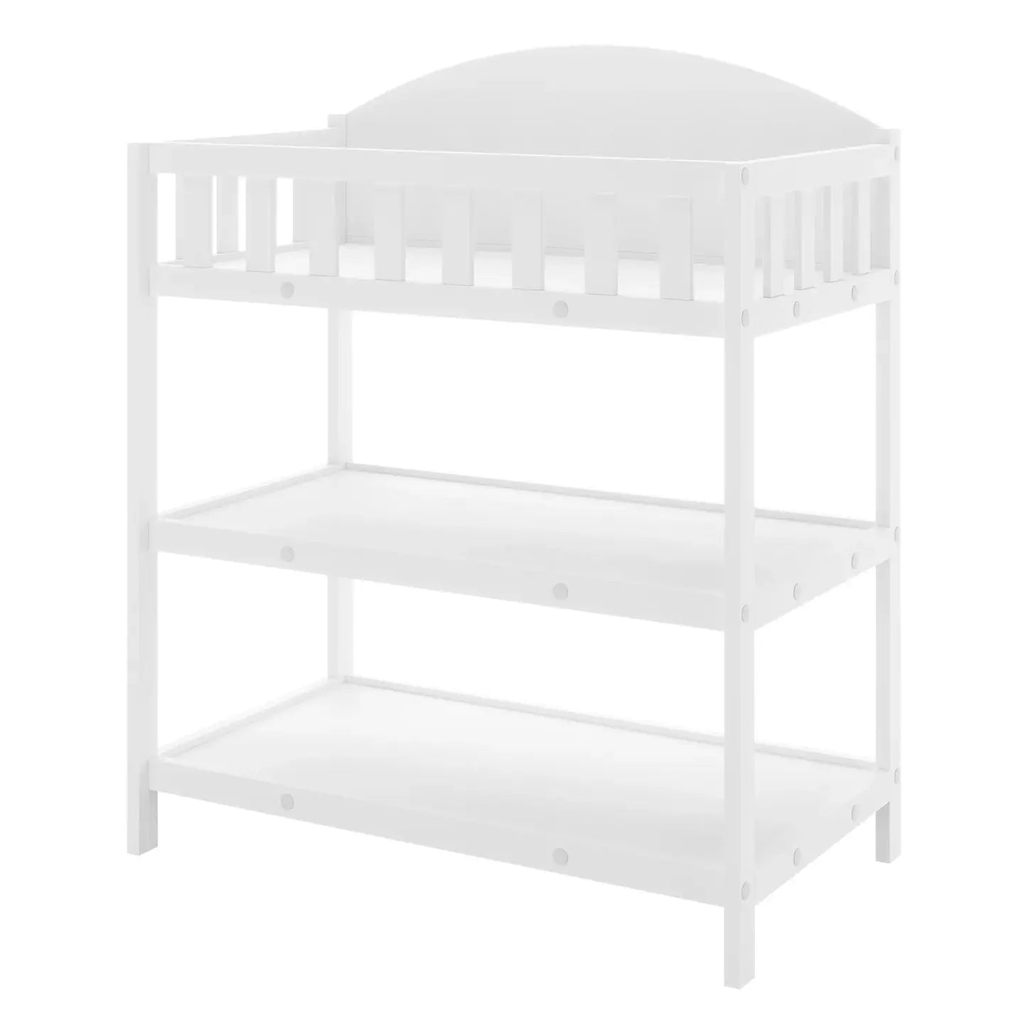 White solid timber nursery change table