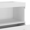 White solid timber nursery change table