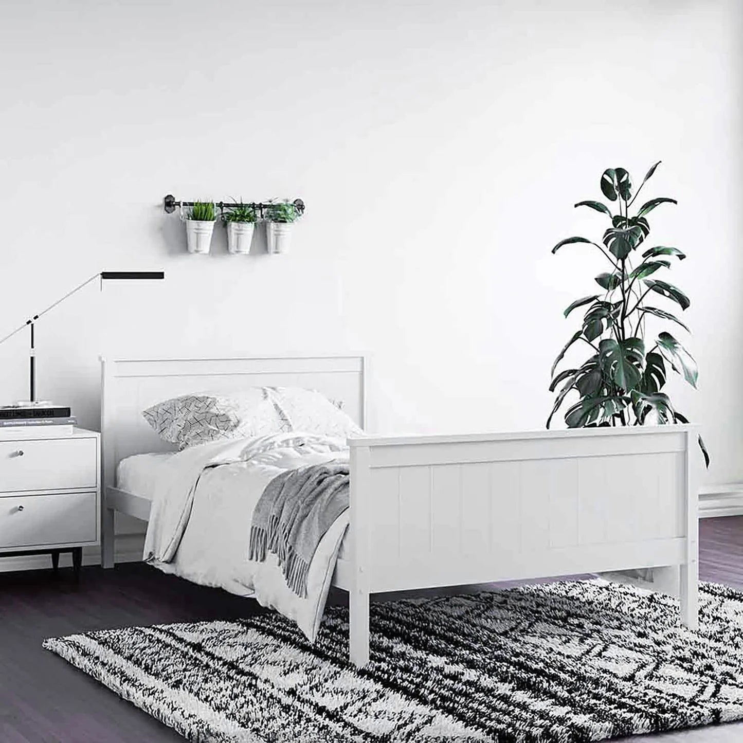 White wooden double bed Australia