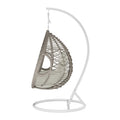 Wicker pod hanging chair for outdoor relaxation