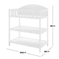 Wooden baby changing table with shelves Australia