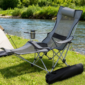 Weisshorn Adjustable Reclining Camping Chair – Grey