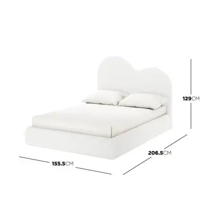 Thales Curved Boucle Fabric Bed Frame Beyond Living