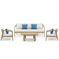 acacia timber patio sofa set 4 seater outdoor furniture