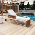 adjustable outdoor wicker sun lounger for poolside seating