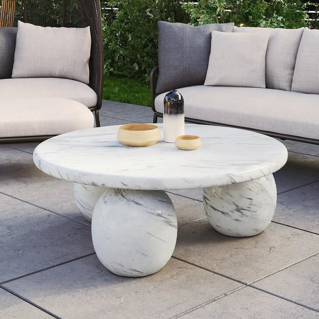 alessia 100cm round outdoor concrete coffee table australia