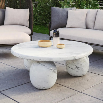 alessia 100cm round outdoor concrete coffee table australia