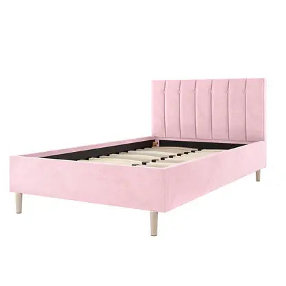 Kelly King Single Velvet Fabric Bed Frame Beyond Living
