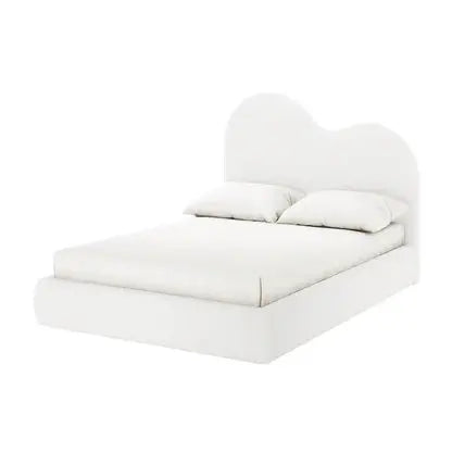 Thales Curved Boucle Fabric Bed Frame Beyond Living