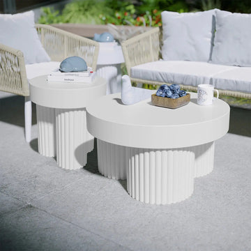 basalt salvo outdoor concrete coffee table set white australia