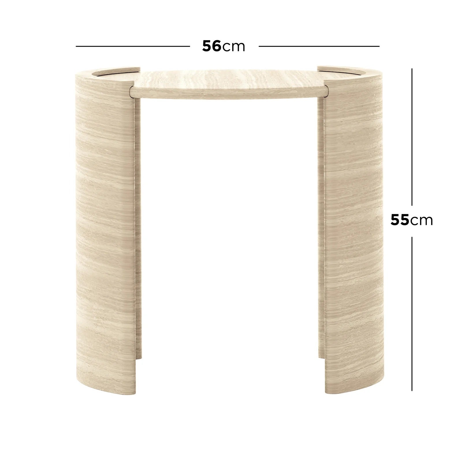 beige concrete patio side table 56cm design