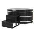 black outdoor cold plunge tub with 1.5HP water chiller