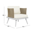 breeza 5 seater teak outdoor sofa set cream white australia