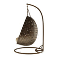 brown rattan 2 person hanging egg chair for patio