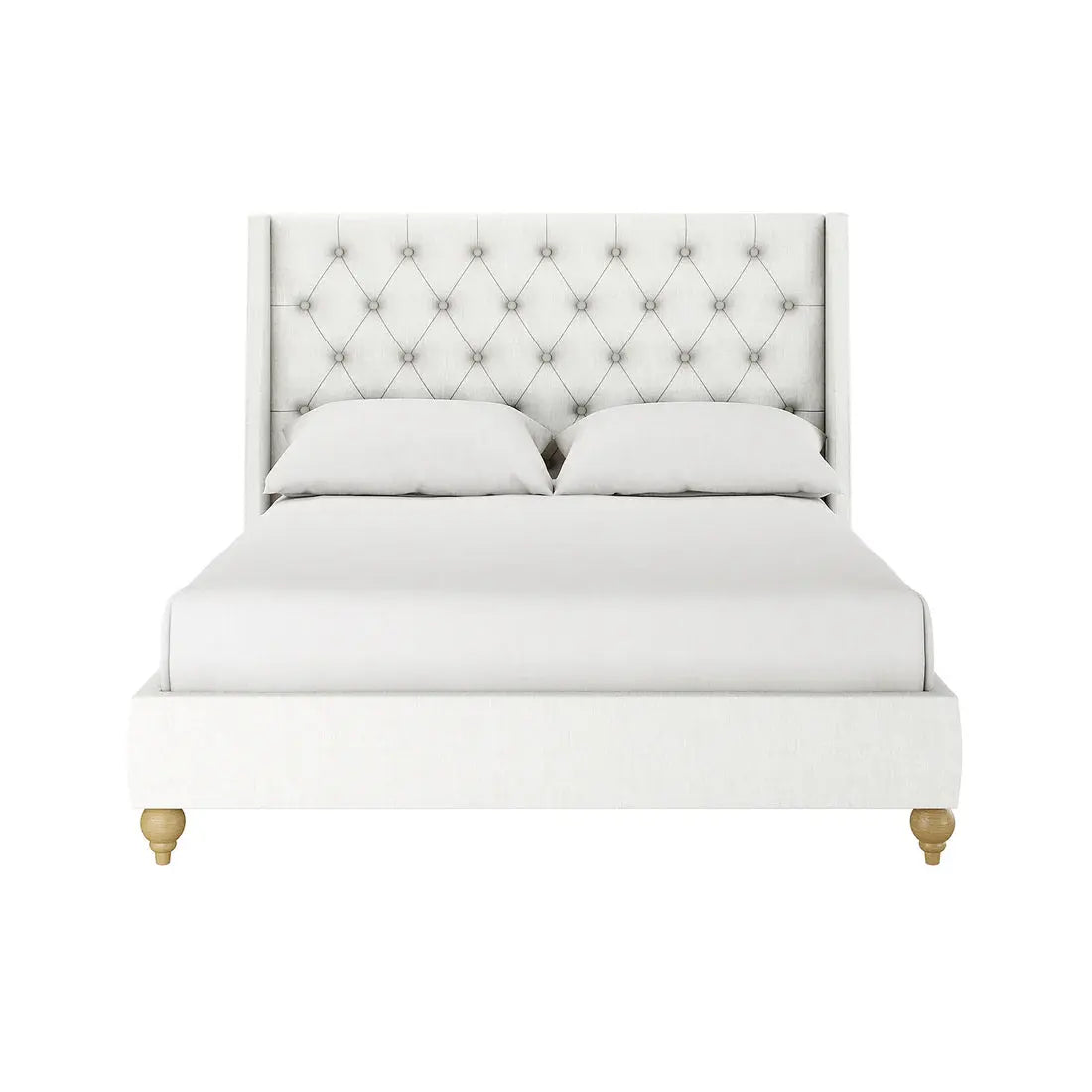 button tufted fabric bed frame australia