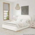 calix double boucle bed frame cream white australia